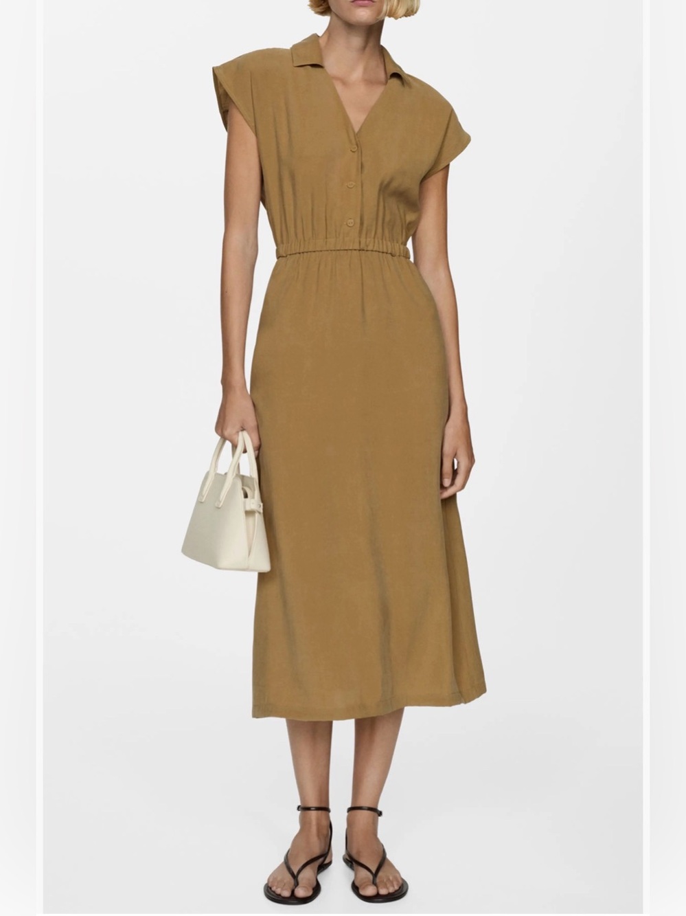 Mango - Button Midi Dress - Size 2